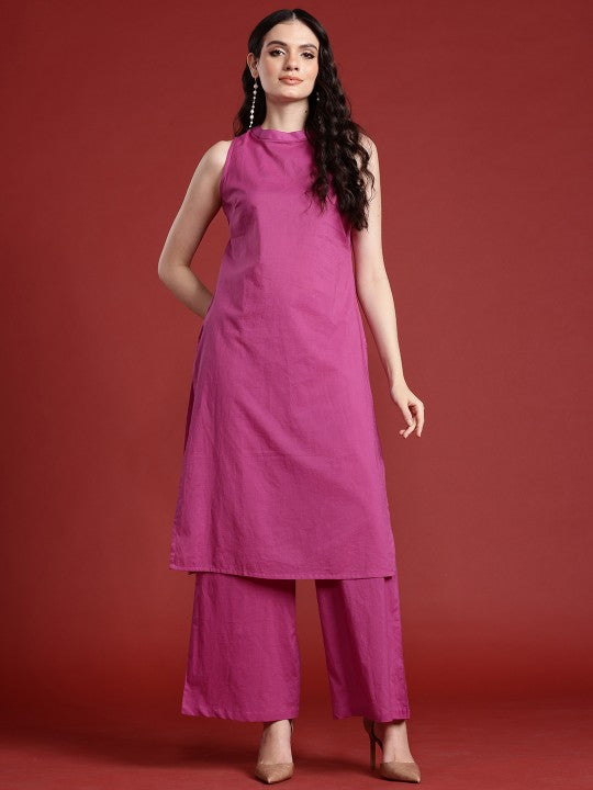 Women Pure Cotton Kurta With Trousers