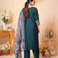 Women Multicolor Pure Silk Kurta Pant Dupatta Set