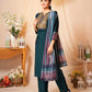 Women Multicolor Pure Silk Kurta Pant Dupatta Set