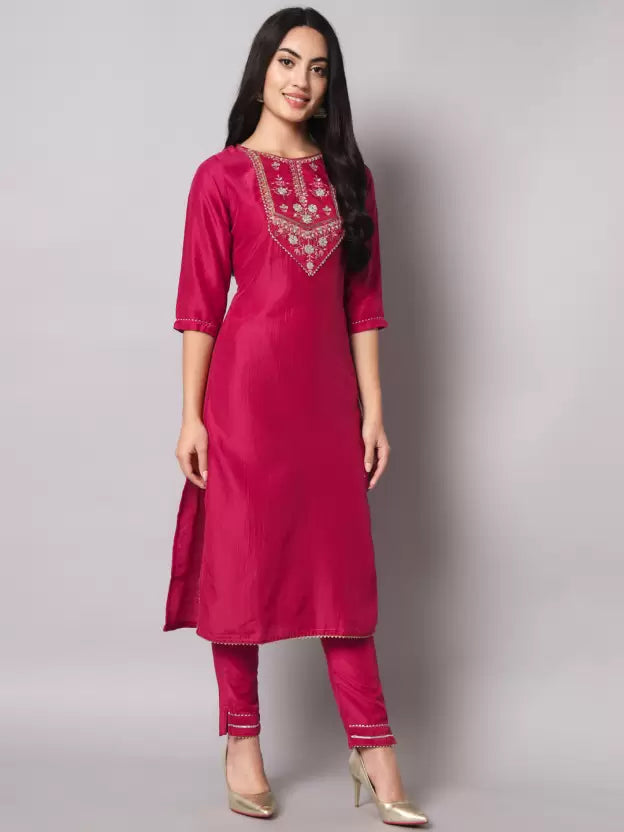 Women Pure Silk Kurta Pant Set