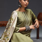 Women Silk Blend Kurta Pant Dupatta Set