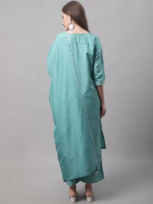 Women Silk Blend Kurta and Palazzo Set