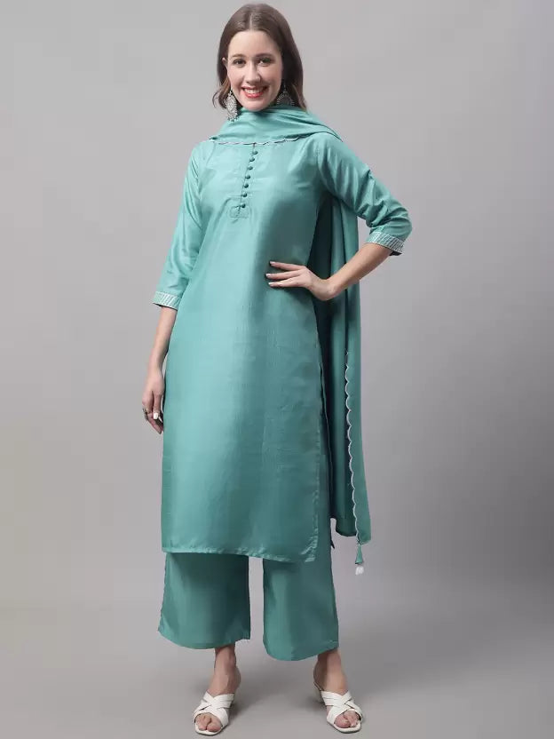 Women Silk Blend Kurta and Palazzo Set