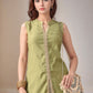Mandarin Collar Sleeveless Gotta Patti Straight Kurta With Palazzo - Amy's Cart