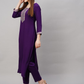 Women Solid Straight Kurta with Trousers & With Dupatta