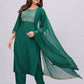 Women Viscose Rayon Kurta Palazzo Dupatta Set