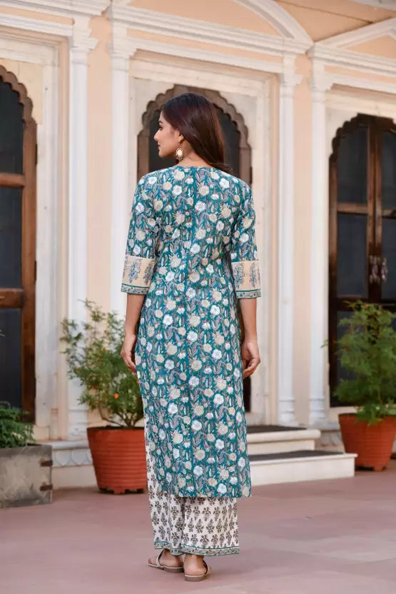 Women Viscose Rayon Kurta Palazzo Dupatta Set