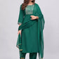 Women Viscose Rayon Kurta Palazzo Dupatta Set