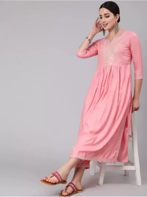 Women Viscose Rayon Kurta Palazzo Set