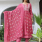 Women Viscose Rayon Kurta Pant Dupatta Set