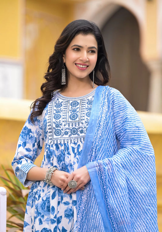 Women Viscose Rayon Kurta Pant Dupatta Set