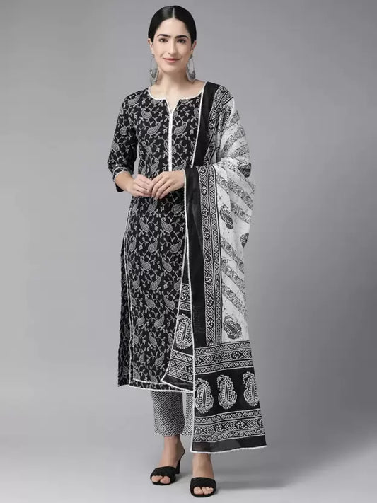 Women Viscose Rayon Kurta Pant Dupatta Set