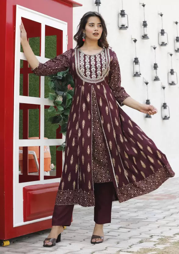 Women Viscose Rayon Kurta Pant Dupatta Set