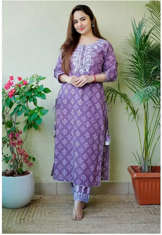 Women Viscose Rayon Kurta Pant Set