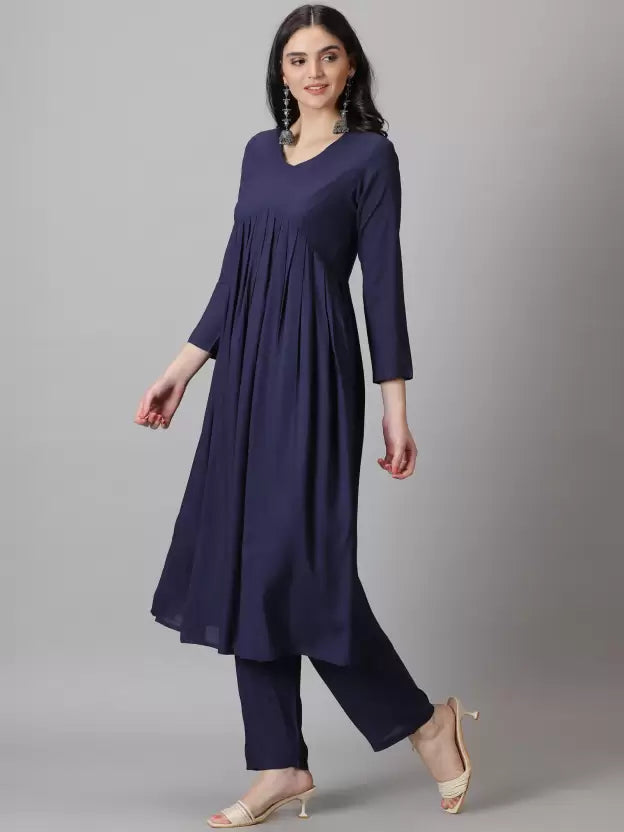 Women Viscose Rayon Kurta Pant Set