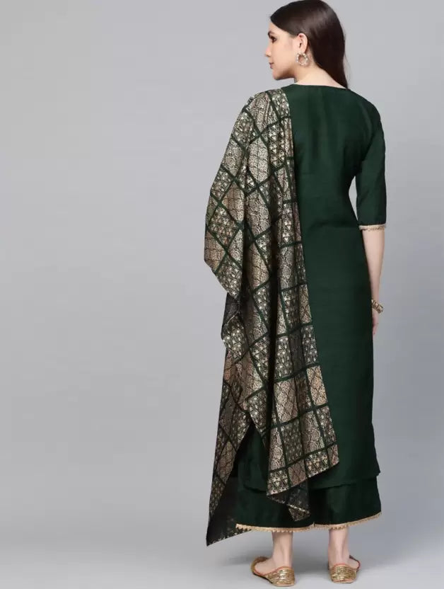 Women Viscose Rayon Kurta Pyjama Dupatta Set