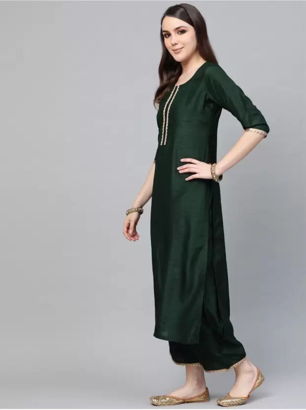 Women Viscose Rayon Kurta Pyjama Dupatta Set