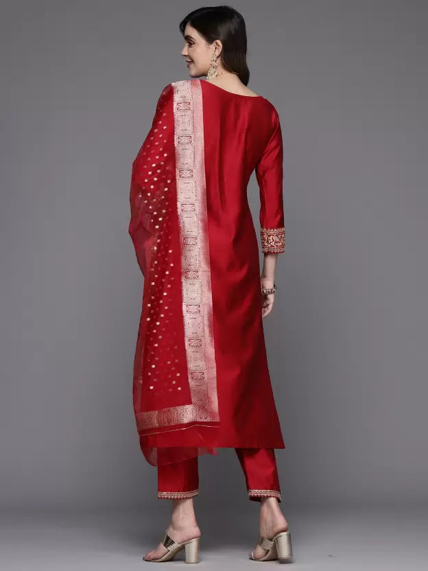 Women Viscose Rayon Kurta Trouser Set