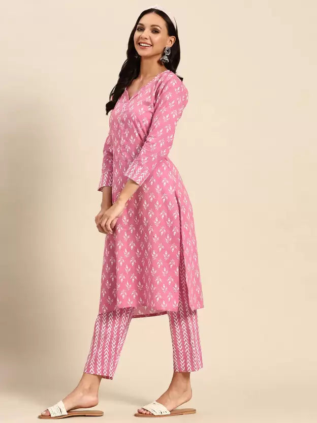 Women Viscose Rayon Kurta Trouser Set