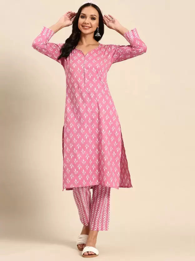 Women Viscose Rayon Kurta Trouser Set