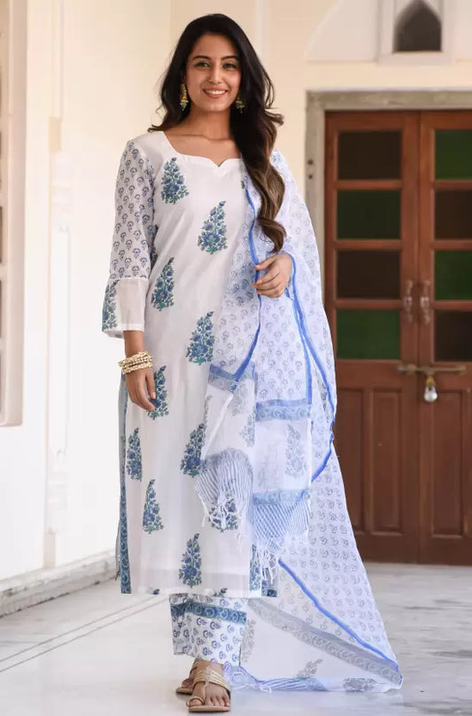 Women Viscose Rayon Kurta Pant And Dupatta Set