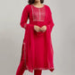 Women Viscose Rayon Kurta Pant And Dupatta Set