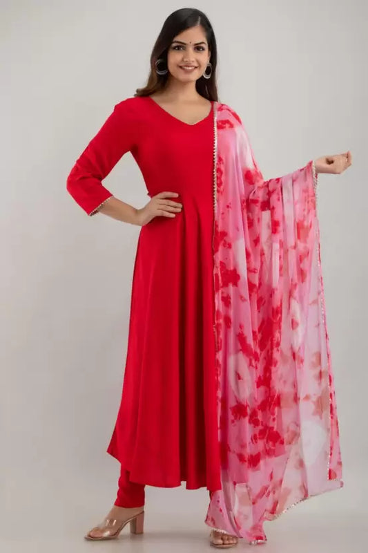 Women Viscose Rayon Kurta and Dupatta Set