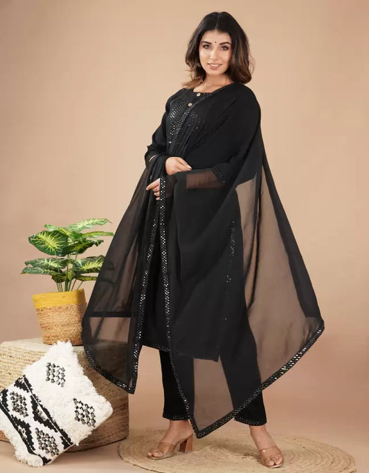 Women Viscose Rayon Kurta and Palazzo Set