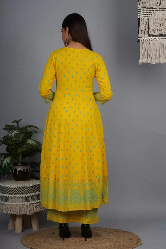 Women Viscose Rayon Kurta and Palazzo Set