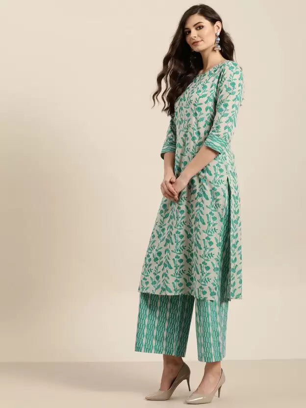 Women Viscose Rayon Kurta and Palazzo Set