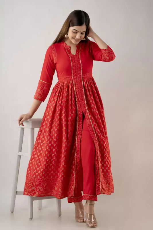 Women Viscose Rayon Kurta and Pant Set