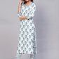 Women's Cotton Blend Printed Straight Kurta with Pant