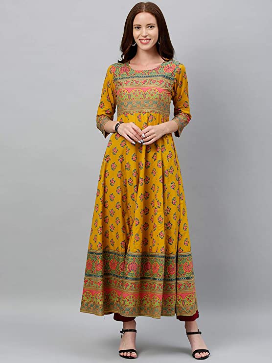 Women's Cotton Buta Print Anarkali Kurta