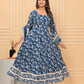 Women's Cotton Printed Anarkali Kurta With Palazzo & Dupatta Set