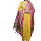 Women's Embroidered Cotton Straight Kurta with Pant and Dupatta Set