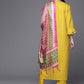 Women's Embroidered Cotton Straight Kurta with Pant and Dupatta Set