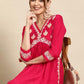 Women's Rayon Embroidered Alia Cut Regular Kurta With Pant