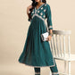 Women's Rayon Embroidered Alia Cut Regular Kurta With Pant