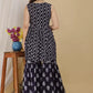 Women's Rayon Printed Stitched Kurta Sharara & Printed Dupatta Set