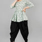 Women's Rayon Round Neck Printed Regular Fit Kurta Top With Dhoti Pants