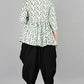 Women's Rayon Round Neck Printed Regular Fit Kurta Top With Dhoti Pants