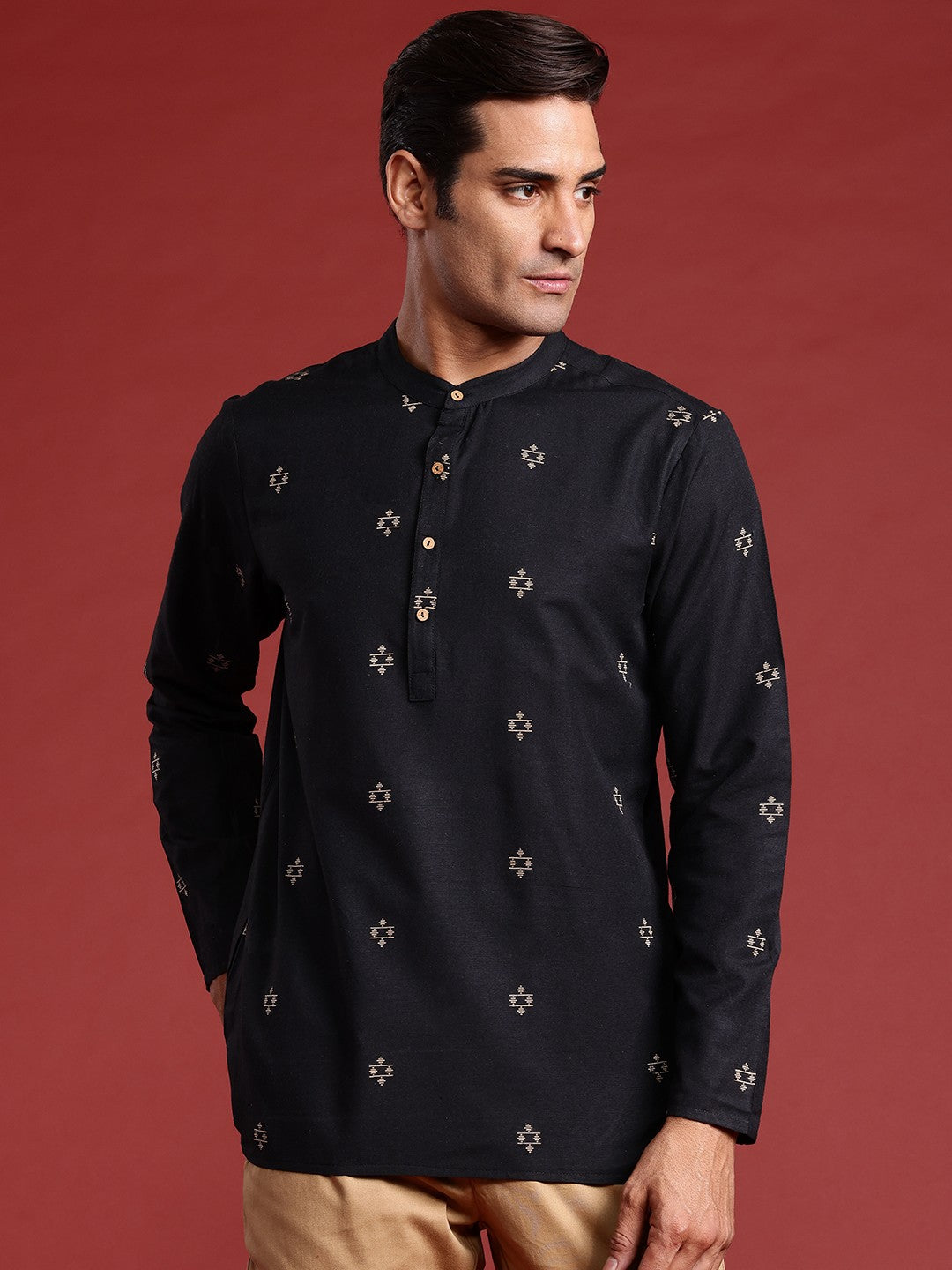 Woven Design Straight Kurta