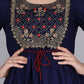 Casual Regular Sleeves Embroidered Women Blue Top