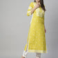 Women Embroidered Cotton Blend Straight Kurta