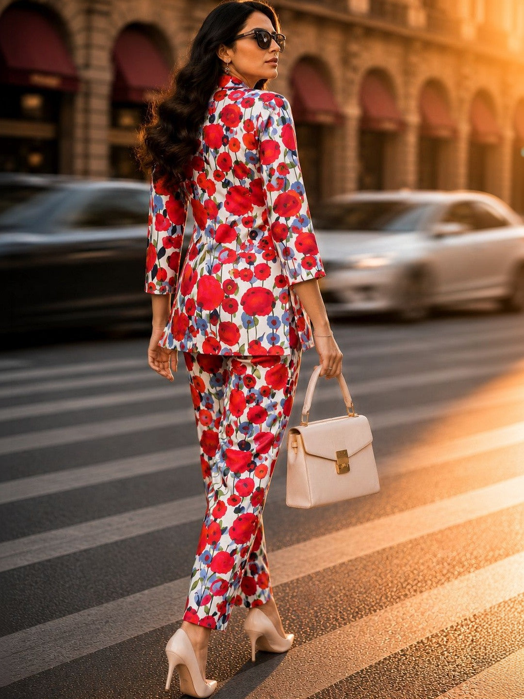 Floral Printed Top with Trousers