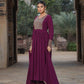 V-Neck Yoke Design Empire Sequinned Empire A-Line Kurta With Trousers & Dupatta