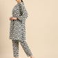 Women White Printed Kurta with Trousers