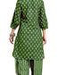 Womens Green Cotton Blend Kurta Set