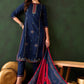 Geometric Embroidered Sequinned Straight Kurta & Trouser With Dupatta