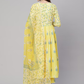 Ethnic Motifs Printed Anarkali Pleated Kurta with Trousers & Dupatta